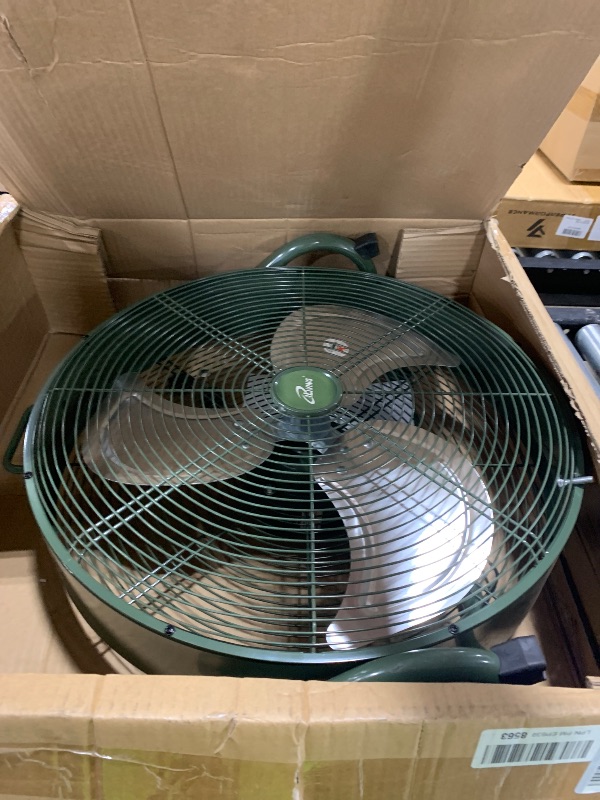 Photo 1 of iLiving 18" Rechargeable Battery Operated Camping Floor Fan, High Velocity Portable Outdoor Fan with Metal Blade, With Built-in Lithium Battery for Whole Day Usage, 18 Inches, Military Green