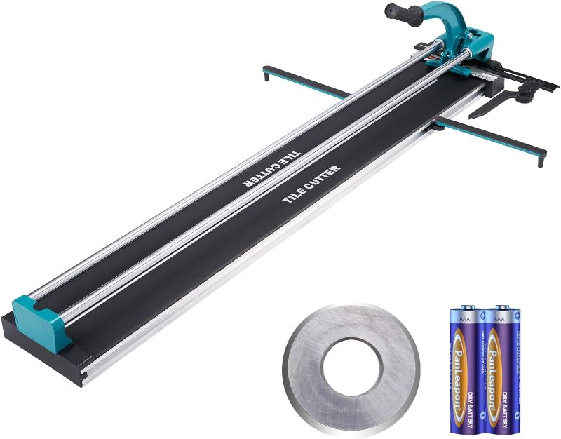 Photo 1 of VEVOR Manual Tile Cutter, 48 inch Professional Porcelain Ceramic Tile Cutter, Double Rails with Tungsten Carbide Cutting Wheel, Anti-Skid Feet & Infrared Positioning for Home Industrial
