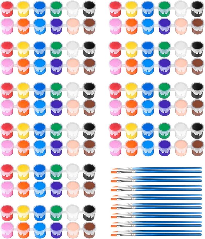 Photo 1 of 10 Pack Mini Acrylic Paint Set,12 Colors Acrylic Paints Strips for Kids&Adults Craft Paint,140 PCS Kids Painting Kit Container Strips Storage, Perfect for Home Birthday Classroom Party Favors……