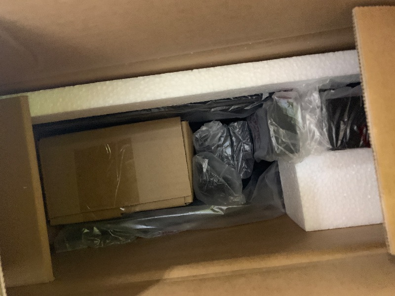 Photo 1 of Furnulem Twin Bed Frames with Charging Station and LED Lights, Grey Upholstered Headboard with Shelves, Metal Platform Bed with 2 Under-Bed Storage (Fabric Drawer on Wheels), No Box Spring Needed