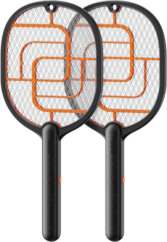 Photo 1 of GAIATOP Electric Fly Swatter, 3800V Battery Powered Handheld Fly Zapper, 3-Layer Protection Grid Bug Zapper Racket for Home Bedroom Kitchen Office Backyard Patio Indoor Outdoor
