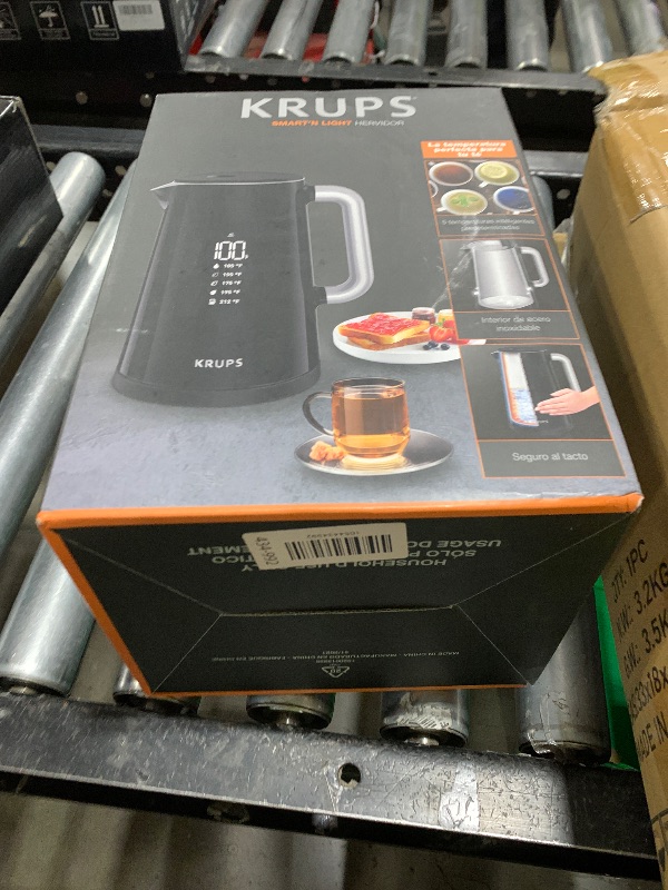 Photo 1 of KRUPS Smart Temp Electric Kettle: 1.7L Capacity, 5 Precise Temperature Settings, Digital Display, Cool-Touch Exterior, Cordless Design for Tea and Coffee Lovers