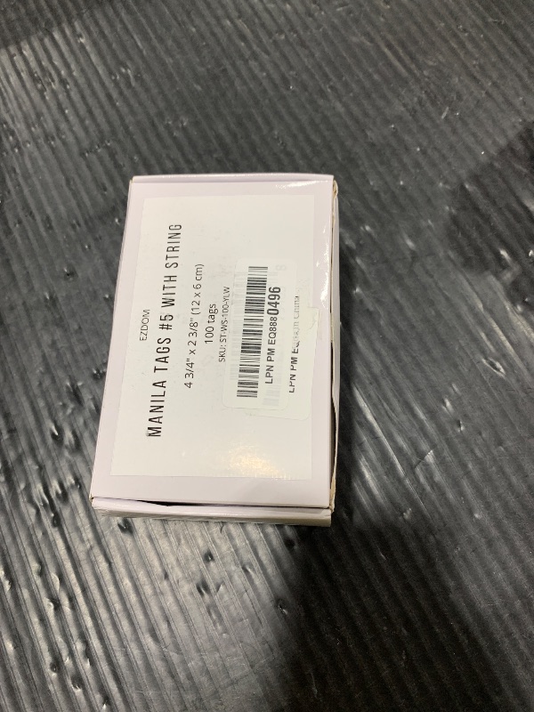 Photo 1 of Premium Hang Tags with String - Box of 100 Tags #5-4.75” x 2.375" - String Tags for Labeling with Reinforced Eyelet and String Attached