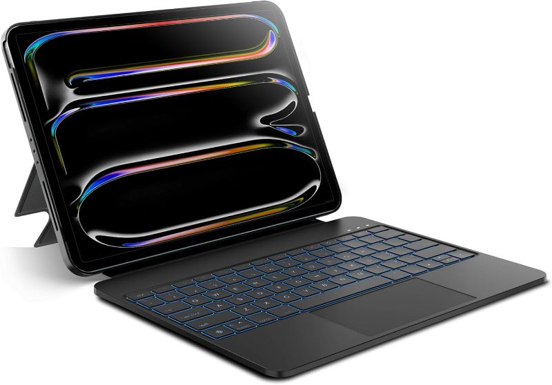 Photo 1 of Detachable Keyboard Case for Apple 2025 iPad Air 13-inch (M3-M2) and iPad Pro 12.9-inch (6th-3rd Gen): Wireless Backlit Keyboard with Trackpad, Magnetic Protective Cover