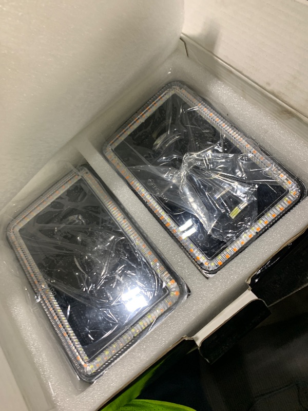 Photo 1 of MAYELLO 4Pcs 4x6 LED Headlights DOT 60W Hi/Lo Sealed Beam Headlights Compatible with Peterbilt 379 Kenworth T800 T600 Freightinger Ford Probe Chevy Oldsmobile Cutlass H4651 H4652 H4656 H4666 H6545