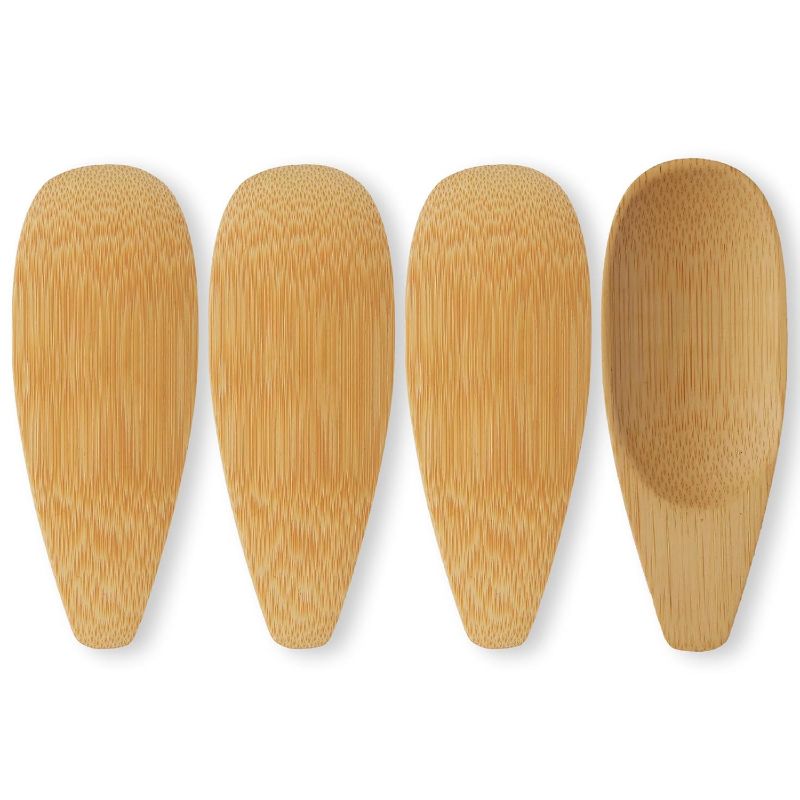 Photo 1 of 4PCS Deodorant Cream Applicators, Bamboo Multi-functional Applicator for Deodorant Cream, Facial Mud, Cosmetic Mask, Facial Clay
