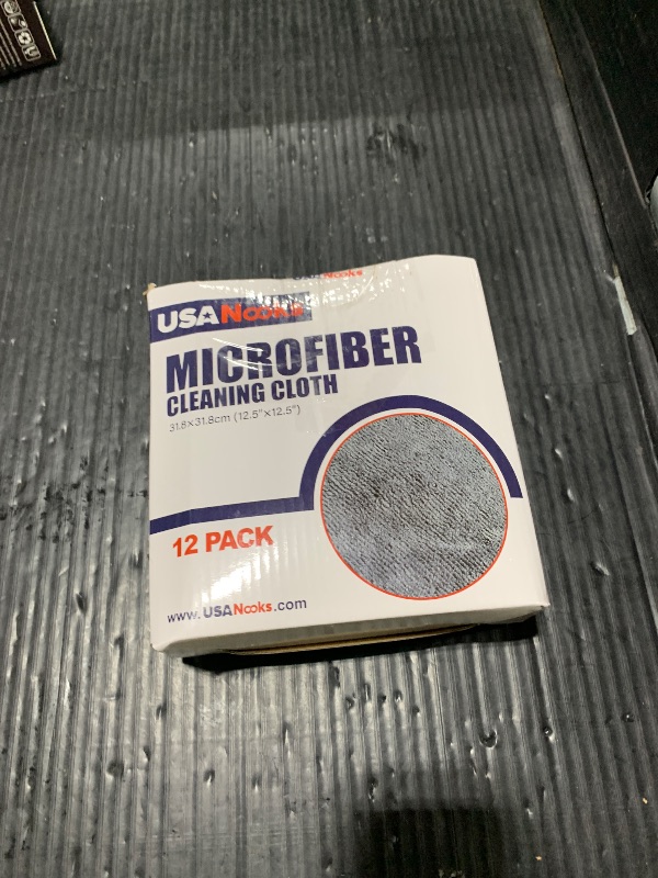 Photo 1 of USANOOKS Microfiber Cleaning Cloth Grey - 12 Pcs (12.5"x12.5") - High Performance - 1200 Washes, Ultra Absorbent Microfiber Towel Weave Grime & Liquid for Streak-Free Mirror Shine - Car Washing Cloth