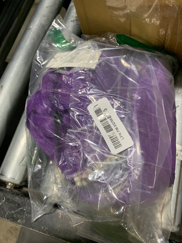 Photo 1 of Long Purple Braid Wig for Women Purple Base Wig with Braids Ponytail Clip + Cap for Stage Party Halloween Costume Cosplay