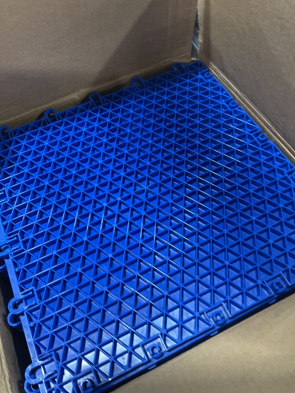 Photo 1 of InOut Flooring 15 Blue Tiles - High Durability Colored Flooring Tiles - Interlocking versatile training surface - roller skate Indoor&Outdoor, dance floor tiles, basketball tiles, multi sports floor