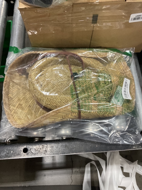 Photo 1 of Kenny K Unisex Rush Straw 3 Inch Brim Gambler Hat, Medium, Natural Straw