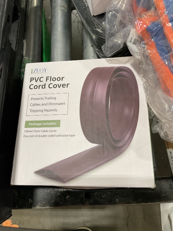 Photo 1 of Cable Floor Cover LZEOY, 10ft Electrical Cord Cover, Walnut Wood Floor Wire Cover, Soft PVC Floor Cable Covers for Cords, Electric Cord Covers for Floor for Home, Offices, Hotel, Outdoor