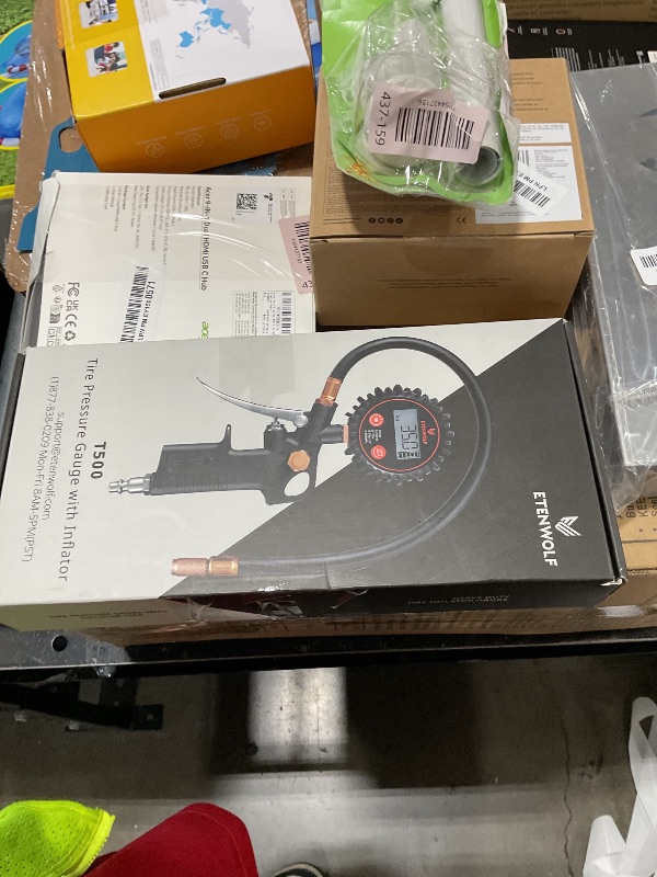 Photo 1 of ETENWOLF T500 Digital Tire Pressure Gauge with Inflator, Tire Gauge 0-250 PSI, Calibrated to ANSI B40.7 Grade 2A, Air Chuck & Compressor Accessories with Storage Bag, Black