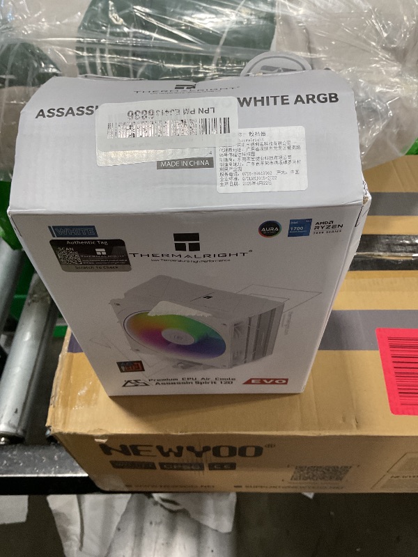 Photo 1 of Thermalright Assassin Spirit 120 EVO White ARGB CPU Air Cooler, 2000RPM Speed,4 Heatpipes, 12cm White Quiet PWM Fan CPU Cooler with S-FDB Bearing,for AMD AM4 AM5/Intel 1700/1150/1151/1200, PC Cooling