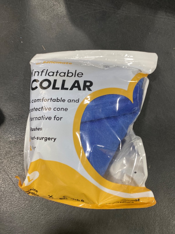 Photo 1 of BENCMATE Inflatable Dog Cone Collar Alternative, Soft Dog Cone for Small Medium Large Dogs and Cats, Neck Recovery ECollar Donut Collar After Surgery (Large, Blue)