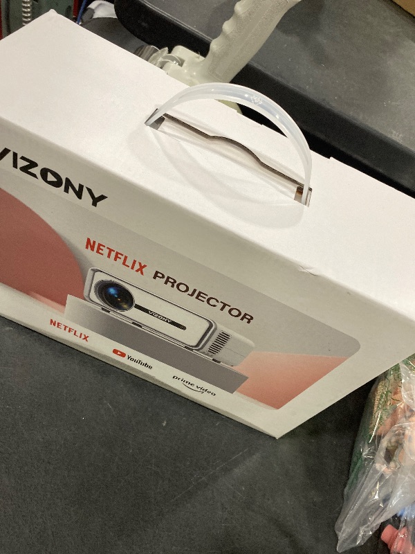 Photo 1 of [Netflix Licensed/Dolby Audio] Smart Projector with WiFi and Bluetooth, VIZONY Native 1080P Projector with Apps Built in Netflix, Youtube, Hulu, Disney+, Portable Mini Projector for Indoor/Outdoor