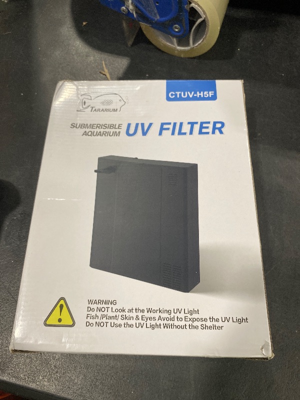 Photo 1 of TARARIUM Aquarium Filter U-V Green Clean Machine for 15-55 Gallon Fish Tank Crystal Clear Green Killing 100GPH, Saltwater & Freshwater Hang on Back Canister Filter (Aquarium Filter)