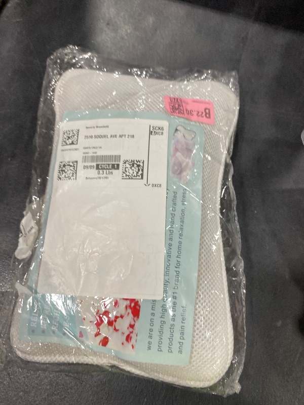 Photo 1 of Bath Pillow for Tub, Non Slip, Breathable Soft, Comfortable Head Neck Support, Machine Washable, 2 Suction Cups(Off White)