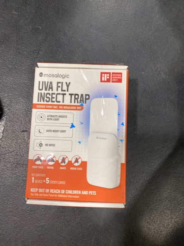 Photo 1 of Mosalogic Fruit Fly Traps for Indoors Gnat Trap for House Indoor- 600 Sqft Protection Area UV Fly Insect Trapper for Fruit Flies?Gnat?Mosquito?and Other Flying Insect Plug in Bug Killer White