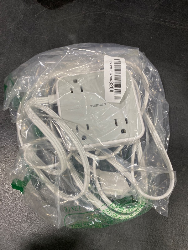 Photo 1 of 10 FT Surge Protector Power Strip, TESSAN Extension Cord Flat Plug with 4 Widely Outlets Extender, Indoor Desk Charging Station with Surge Protection for Home, Office Supplies, Dorm Room Essentials
