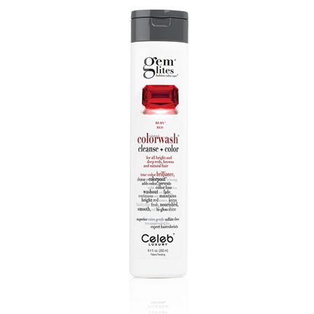 Photo 1 of Celeb Luxury Gem Lites Colorwash, Professional Semi-Permanent Hair Color Depositing Shampoo, Ruby
