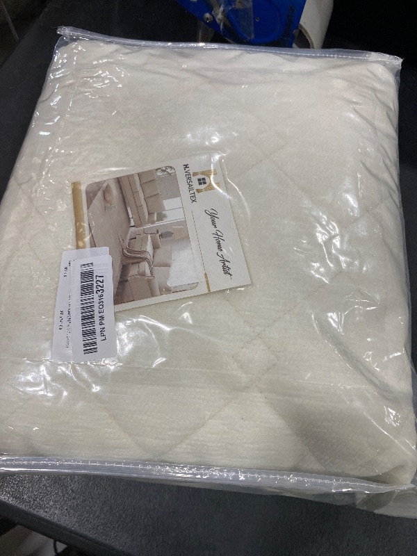 Photo 1 of H.VERSAILTEX Couch Cover Chenille Pet Fuzzy Sofa Covers for 3 Cushion Couch Anti Slip Washable Sofa Slipcovers with Strap Soft Couch Protector Cover for Dogs Cats Kids(36" x 74", Ivory)