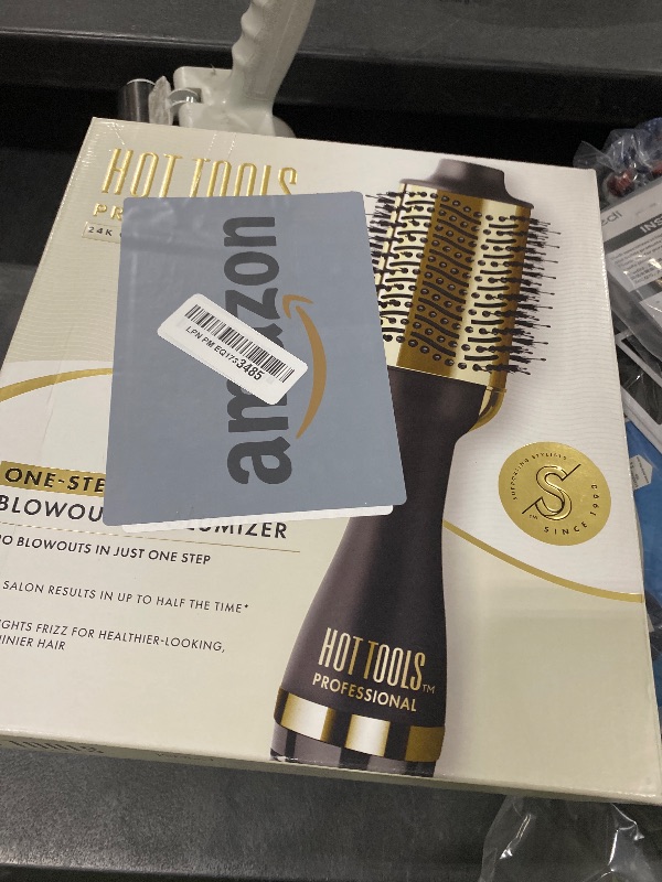 Photo 1 of HOT TOOLS 24K Gold Blow Dryer Brush - Hot Air Brush for Salon-Worthy Volume in One Step - Volumizer with 24K Gold Technology for Fast Styling & Long-Lasting Results