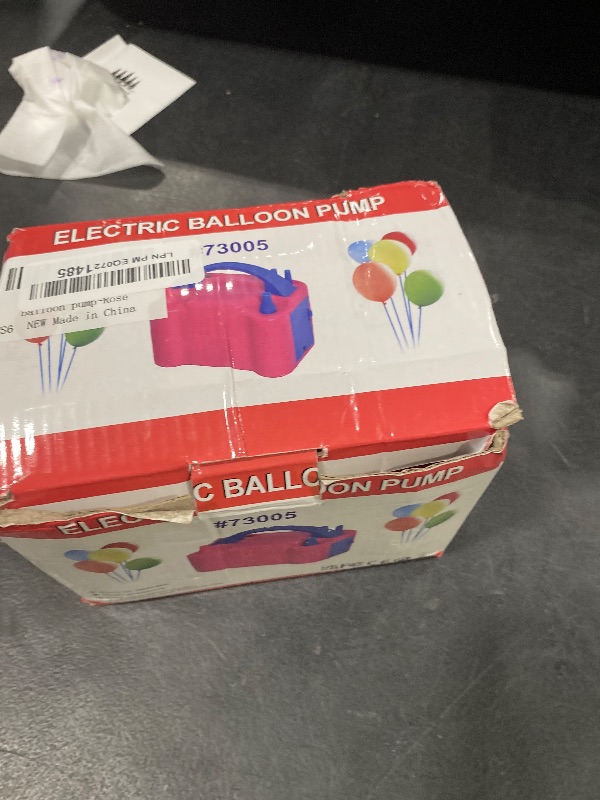 Photo 1 of FLSEPAMB Balloon Pump, Electric Balloon Pump,Portable Dual Nozzles Electric Balloon Air Pump 110V 600W, Electric Balloon Inflator with Tying Tool, Colored Ribbons for Party Decoration