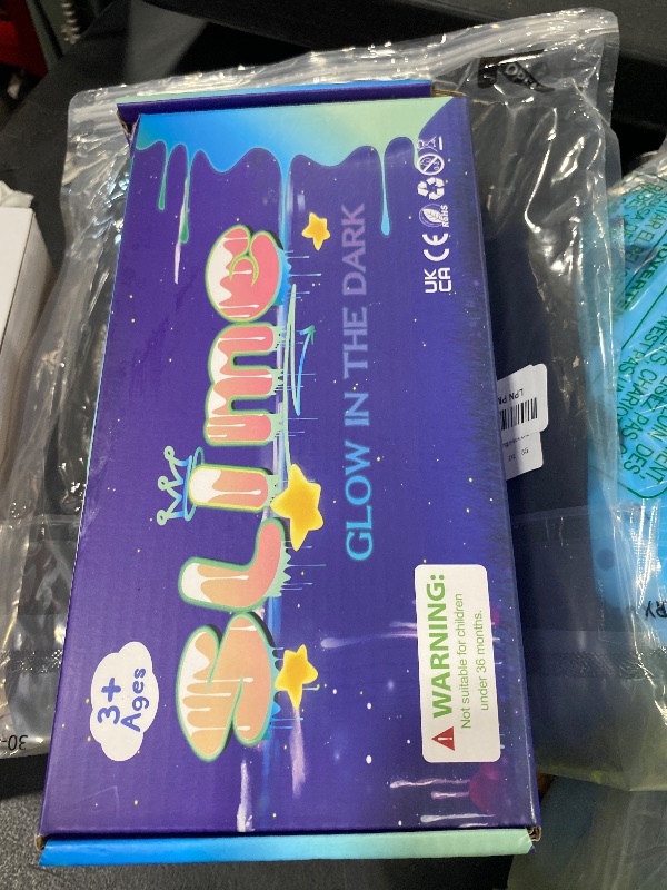 Photo 1 of 36 Pack Glow in The Dark Slime Kit, Crystal Galaxy Slime, Multi Colors - Blue, Pink, Light Blue, Yellow, Orange etc. Slime Party Favors Gift, for Kids Party, Education