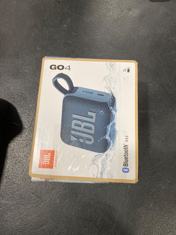 Photo 1 of JBL Go 4 - Ultra-Portable, Waterproof and Dustproof Bluetooth Speaker, Big Pro Sound with Punchy bass, 7-Hour Built-in Battery, Made in Part with Recycled Materials (Blue)