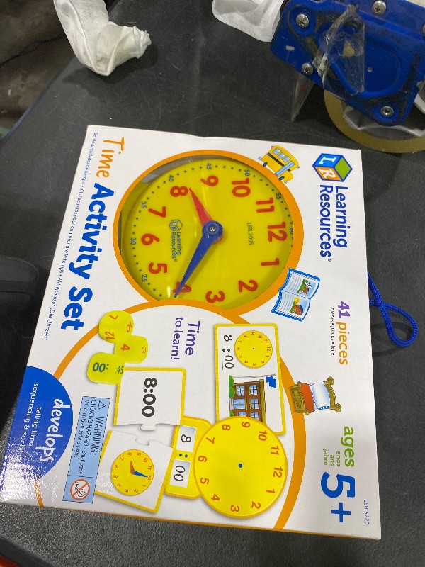 Photo 1 of Learning Resources Time Activity Set - 41 Pieces, Ages 5+,Clock for Teaching Time, Telling Time, Homeschool Supplies, Montessori Clock