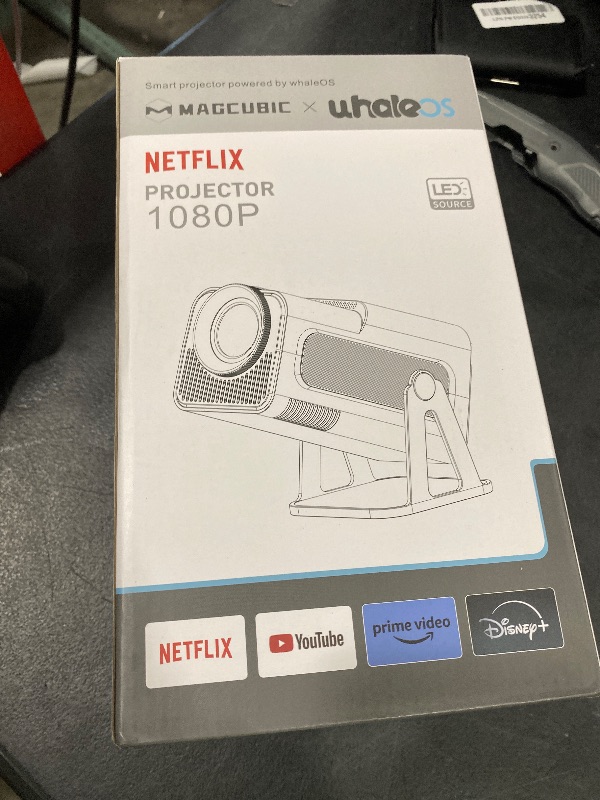 Photo 1 of [Netflix-Licensed] Magcubic Mini Projector with Wifi and Bluetooth, Built-in Android 13, Portable Smart 1080P Projector with 4K Support, Auto Keystone, Voice Control, HY320 NTV (White)
