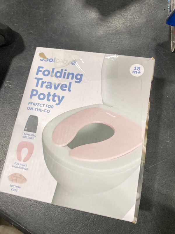 Photo 1 of Jool Baby Folding Travel Potty Training Seat for Toddlers, Fits Round & Oval Toilets, Non-Slip Suction Cups, Includes Free Travel Bag (Pink)
