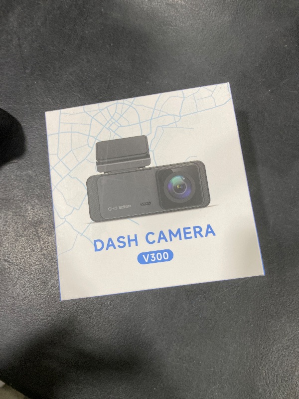 Photo 1 of Dash Cam 1296P Front Dashcam, V300 WiFi Dash Camera for Cars with App, Night Vision, Mini Hidden Single Car Camera, Loop Recording, 24H Parking Mode, Support 256GB Max, Black