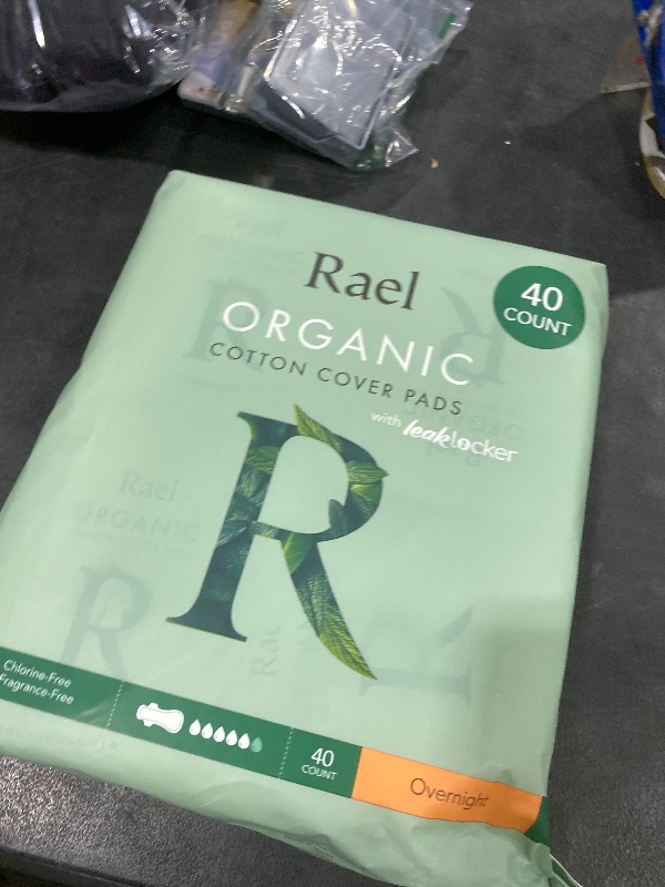 Photo 1 of Rael Pads for Women, Organic Cotton Cover - Period Pads with Wings, Feminine Care, Sanitary Napkins, Heavy Absorbency, Unscented, Ultra Thin (Overnight, 40 Count)