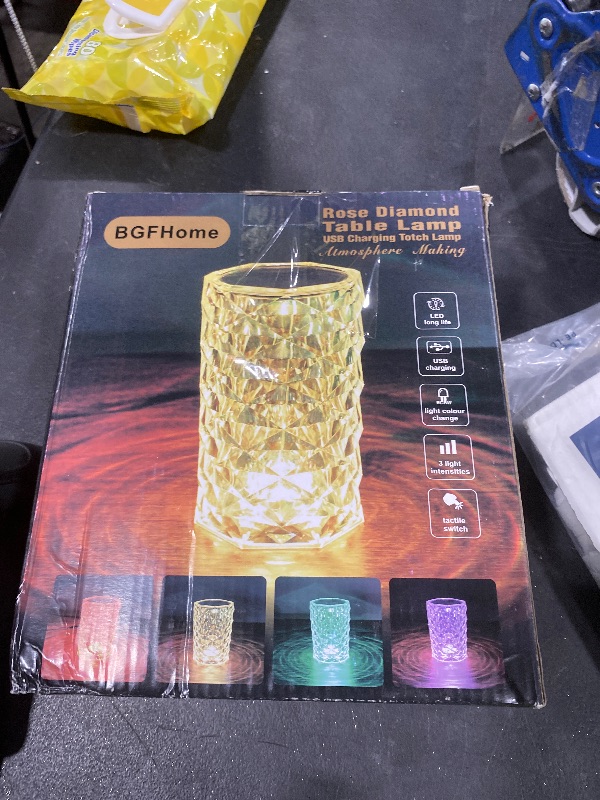 Photo 1 of Crystal Table Lamp RGB Color Changing Night Lights (2 Pack) Crystal Rose Diamond Touch Lamp for Bedroom Living Room Decor (Remote & Touch Control)