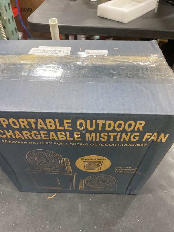 Photo 1 of Instern Portable Misting Fan with 9L Bucket, 20000mAh Rechargeable Battery Powered Floor Fan for Outside Travel, Replaceable Spray Nozzle&Battery,Outdoor Cooling Mist Fans for Patio - Yellow