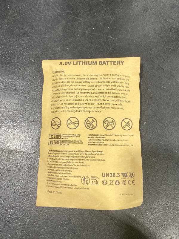 Photo 1 of EEMB 5 Pack CR1616 Battery 3V Lithium Button Coin Cell Batteries 1616 Battery DL1616 ECR1616 for Re-Mote Control, Watch, Calculator, Electronic Note-Book, Thermometer, Mobile Game