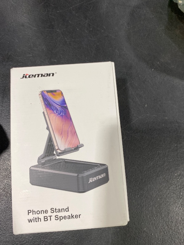 Photo 1 of Cell Phone Stand with Wireless Bluetooth Speaker and Anti-Slip Base HD Surround Sound Perfect for Home and Outdoors with Bluetooth Speaker for Desk Compatible with iPhone/ipad/Samsung Galaxy