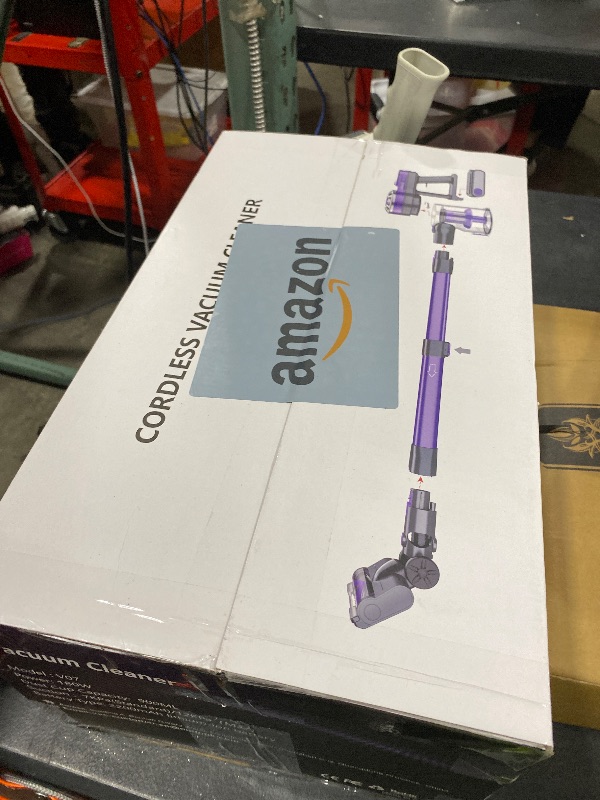 Photo 1 of Cordless Vacuum Cleaner for Home, Lightweight Stick Vacuum Cordless Rechargeable with Power Suction, Up to 35 Mins Runtime, Hardwood Floor Vacuum for Pet Hair, Carpets, Tile(Dark Purple)