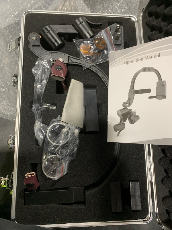 Photo 1 of 5W Binocular Loupes Glasses Headband Magnifier,Dental Loupes with Light 3.5X420mm Magnifying Glass,Adjustable Headband for Dental Surgical Medical and Lab Use