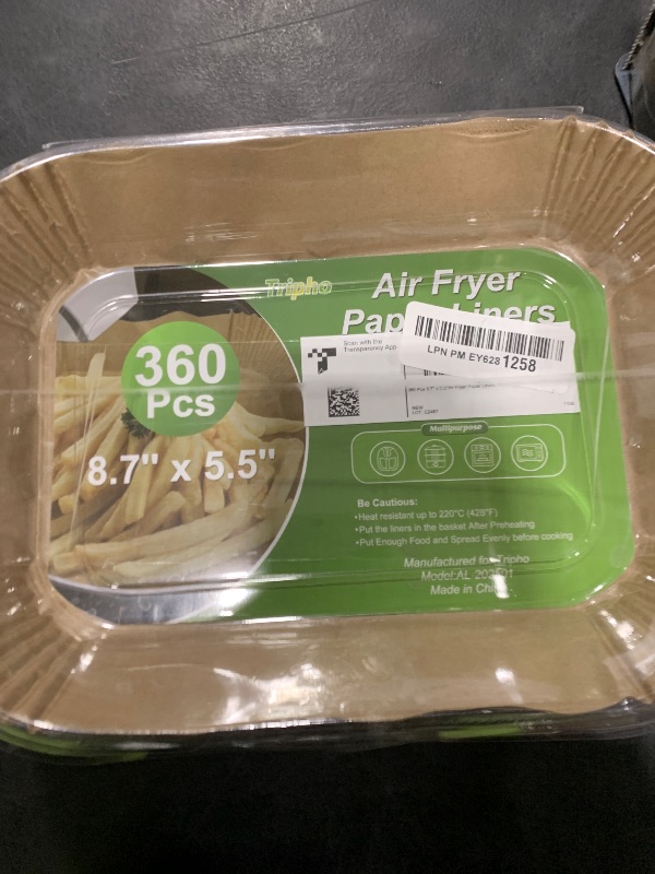 Photo 1 of 360 Pcs 8.7" x 5.5" Unbleached Heavy Duty Air Fryer Paper Liners Disposable, Non-Stick & Non-Leak Parchment Paper Liners for Airfryer Basket, Deep Fryer Parts & Accessories