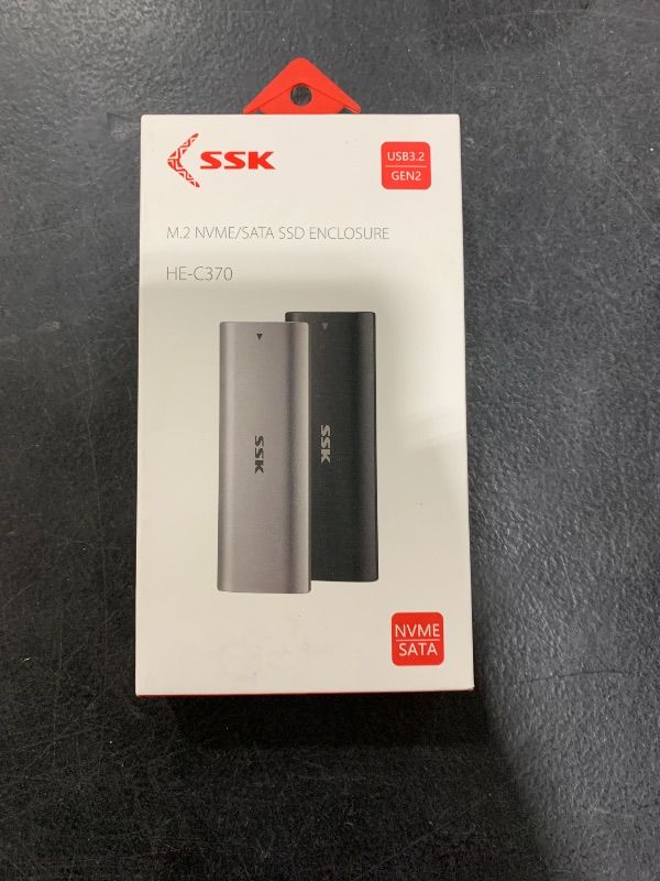 Photo 1 of SSK Aluminum M.2 NVME SATA SSD Enclosure Adapter, Tool-Free External SSD Reader USB C 3.1/3.2 Gen 2 10Gbps PCIe, 6Gbps SATA M Key B+M Key M.2 Enclosure, Support UASP Trim for 2230/2242/2260/2280