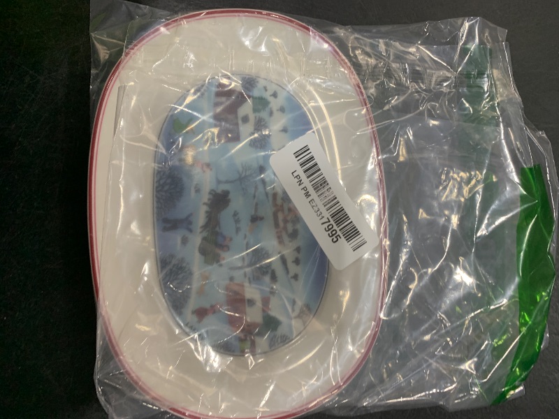 Photo 1 of Villeroy & Boch Design Naif Christmas Pickle Dish, Premium Porcelain, Made in Germany, Small Presentation Platter, 7.75 in, Christmas Village Pattern