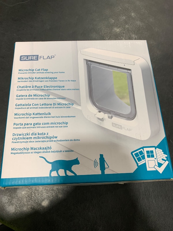 Photo 1 of SureFlap - Sure Petcare Microchip Cat Flap, White, Scans Pet's ID on Entry, Check Your Cat's Size,Flap Opening is 4 3/4” (H) by 5 5/8” (W)