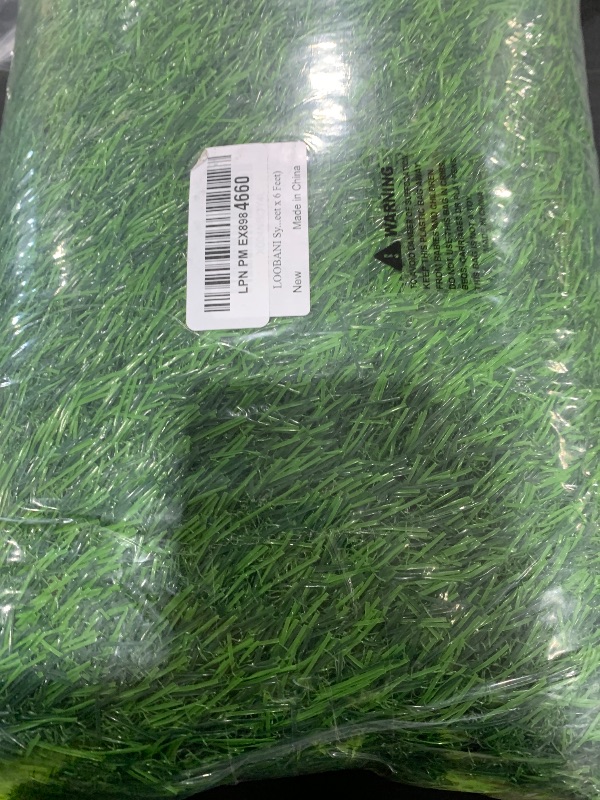 Photo 1 of LOOBANI Synthetic Artificial Turf Roll, Artificial Grass for Dog Potty with Drainage Holes, Fake Grass Rug for Garden Landscape Balcony Patio Backyard Decoration, 4 Feet x 6 Feet