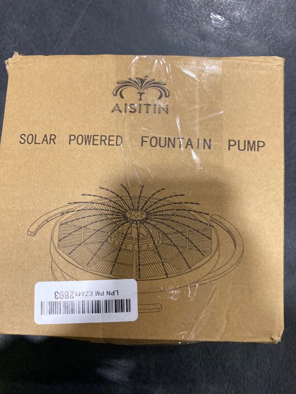 Photo 1 of AISITIN 4W Solar Fountain with Lights Chargeable, Solar Water Pump Built-in 2200mAh Battery, 2025 Upgrade Glass Panel Solar Bird Bath Fountains for Garden, Bird Bath, Pool, Fish Tank and Aquarium