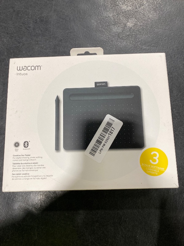 Photo 1 of Wacom Intuos Small Bluetooth Graphics Drawing Tablet, 4 Customizable ExpressKeys, Portable for Teachers, Students and Creators, Compatible with Chromebook Mac OS Android and Windows - Black