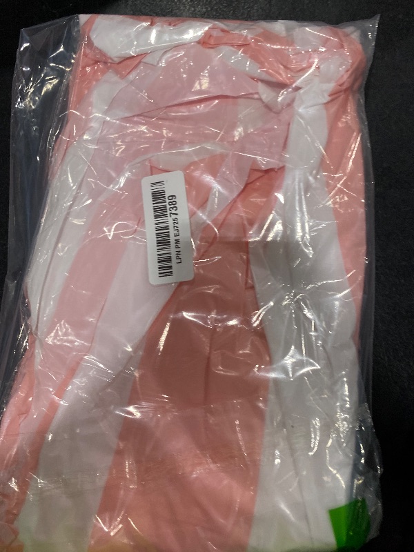 Photo 1 of Kesfey 3 Packs Pink and White Horizontal Striped Table Cloth 54 x 108 Inches Pink Stripe Tablecloths Disposable Plastic Stripe Table Covers Waterproof Rectangle Picnic Tablecover for Birthday Party