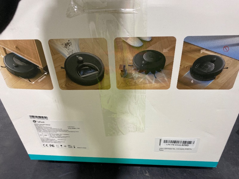 Photo 1 of Lefant LiDAR Robot Vacuum and Mop, 450ml Visible Dustbin, Upgraded 190° PSD Obstacle Avoidance, Customized Cleaning, Multi-Floor Mapping, 150 Mins Runtime, WiFi/Alexa/APP, Pet Hair & Carpets, M330 Pro