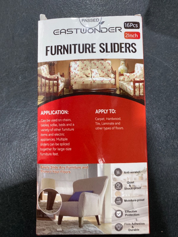 Photo 1 of Furniture Sliders for Carpet & Hardwood Floors, 16 Pack 2 Inch Furniture Moving Pads with Heavy Duty Adhesive, Easily Move Any Item While Protect The Floor